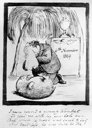 Rossetti lamentando la muerte de su Wombat, 1869