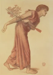 Estudio para la figura del amor en el sueño de Dante en el momento de la muerte de Beatriz, 1874