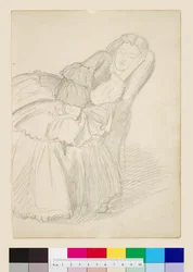 Estudio de Ruth Herbert dormida, c. 1858-1859 (lápiz)