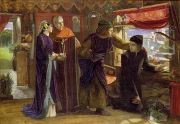 Dante dibujando un Ángel en el Aniversario de la Muerte de Beatriz, 1853