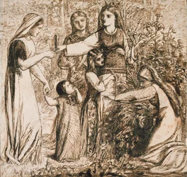 Visión de Dante de Matilda recogiendo flores