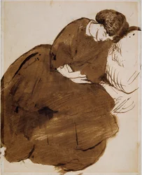 Retrato de Jane Morris dormida en un sofá