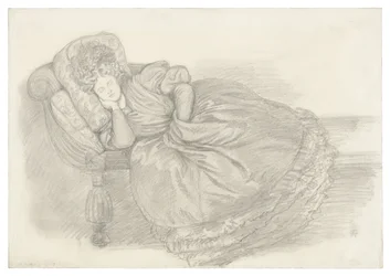 Estudio de Fanny Cornforth, dormida en una chaise longue