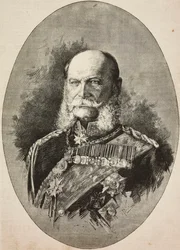 El emperador Guillermo I de Alemania (1797-1888) en 1887, grabado a partir de un dibujo de Dante Paolocci, de L