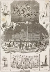 Noche de San Juan, Roma, Italia, grabado a partir de un dibujo de Dante Paolocci de L