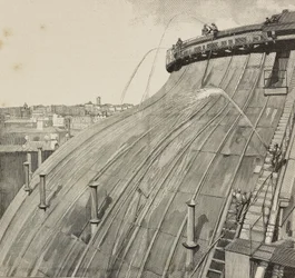 Cúpula de lavado del Palacio Montecitorio, Roma, Italia, grabado según dibujo de Dante Paolocci, de L