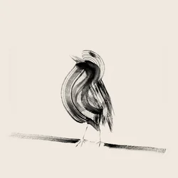 Elegante pájaro de tinta