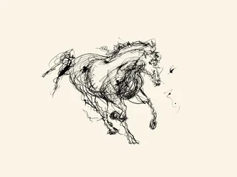 Boceto de un caballo enérgico