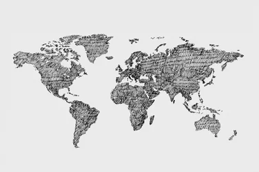 Boceto de un mapa del mundo
