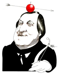 Gioachino Rossini, 2024 (dibujo digital a lápiz de color)