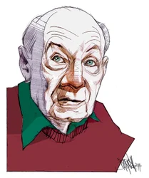 Gustave Thibon, 2014 (dibujo digital a lápiz de color)