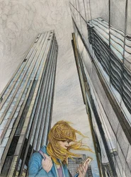 Oh Say ¿Puedes Ver 1, 2024 (lápiz sobre papel)