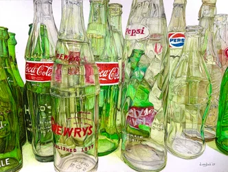 Vintage Bottles, 2025 (lápiz sobre papel)