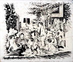Christmas at The Kennedys, 2016 (óleo sobre lienzo)