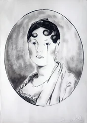 Ingre Girl 3, 2003 (tinta sobre papel)