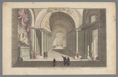 Vista del vestíbulo y la escalera de San Pedro en Roma
Vestibule de St. Pierre a Rome / Vue Perspective du Vestibule, et de l