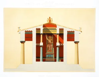Sección transversal del Templo de Júpiter en Egina