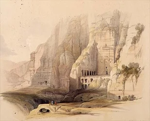 Mansiones excavadas de Petra, 7 de marzo de 1839, lámina 103 del Volumen III de 