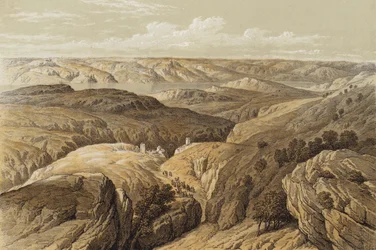 Desierto de Engedi (litografía en color)