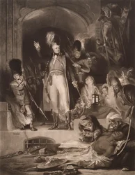 Sir David Baird descubriendo el cuerpo de Tipu Sultan