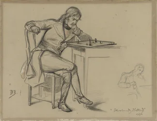 Hombre jugando al ajedrez
Holanda victoriosa (título en el objeto)