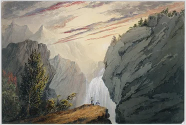En la cascada, c.1850 (acuarela)
