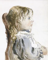 Estudio de una Niña Pequeña con Pichi, probablemente finales de 1840s