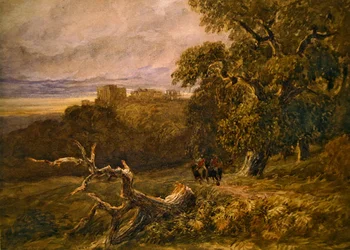 Viajeros cerca del castillo de Hardwicke