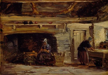 Interior de cabaña, Trossavon cerca de Bettws-y-Coed, 1844-1847