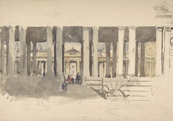 Hospital de Greenwich recto, Estudio de un edificio verso, ca. 1831