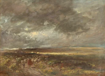 Paisaje de páramo: pastor y ovejas, c. 1810.