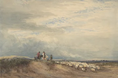 Jinetes con Ovejas cerca de un Estuario, 1830
