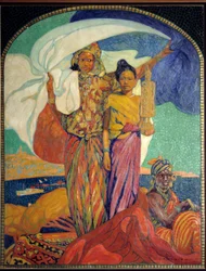 Colonialismo: cartel para la exposición nacional colonial en Marsella. 1922 Marsella, Museo de la Marina