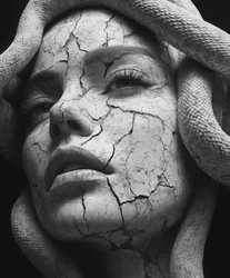 Escultura de Medusa agrietada