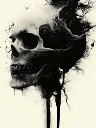 Calavera oscura y chorreante