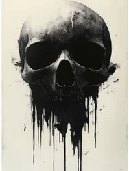 Calavera oscura y chorreante