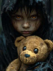 Un niño y un oso inquietantes