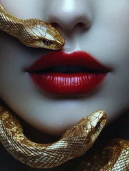 Labios rojos, serpiente dorada