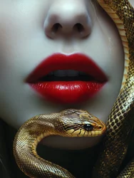 Labios seductores, serpiente dorada