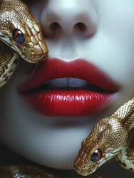 Labios seductores, serpientes doradas