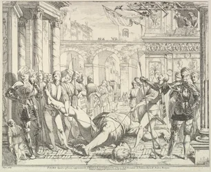 El Martirio de San Cristóbal, de La Historia de los Santos Santiago y Cristóbal, 1776