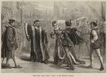 Escena de María, Reina de Escocia, en el Teatro de la Princesa
