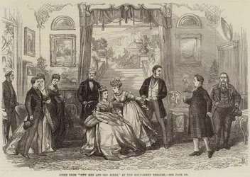 Escena de Nuevos hombres y viejas tierras, en el Teatro Haymarket