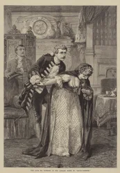 El difunto Sr. Sothern en la escena de la biblioteca en David Garrick