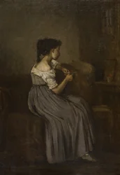 Estudio de una niña sentada