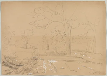 Paisaje con hombre pescando, Conway, New Hampshire