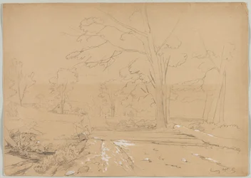 Paisaje con hombre pescando, Conway, New Hampshire, 1851