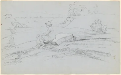 Estudio para "Montañas Blancas desde North Conway, New Hampshire" [recto]