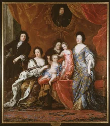 Eduviges Leonor (1636-1715), princesa de Holstein-Gottorp, reina de Suecia, con su familia, 1683