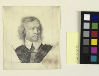 Retrato de cabeza y hombros de Oliver Cromwell